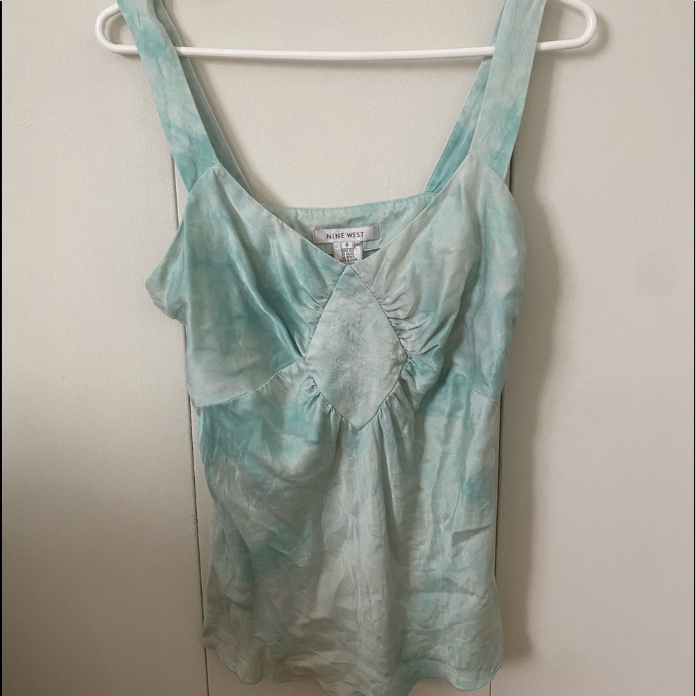 Nine West light blue tie-dye tank